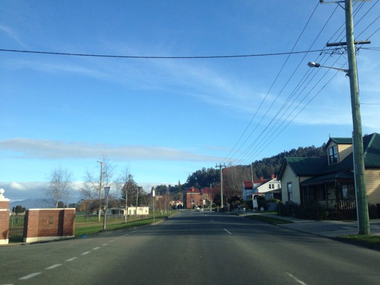 View along Franklin in Tasmania beside the Huon River View along Franklin in Tasmania beside the Huon River
