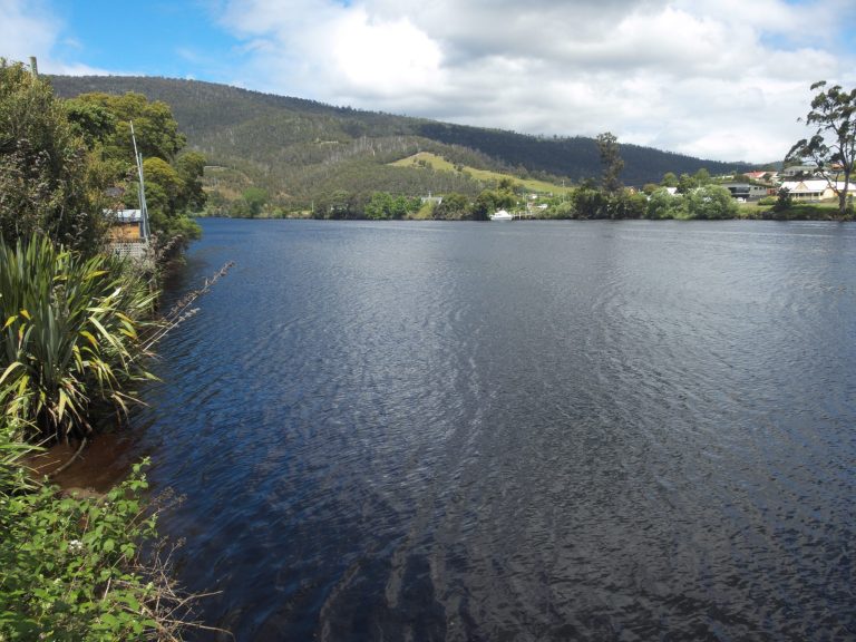 Huon River at Huonville in southern Tasmania Huon River at Huonville in southern Tasmania