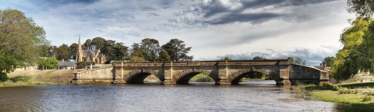 Historic Ross Bridge over the Macquarie River in Ross, Tasmania Historic Ross Bridge over the Macquarie River in Ross, Tasmania
